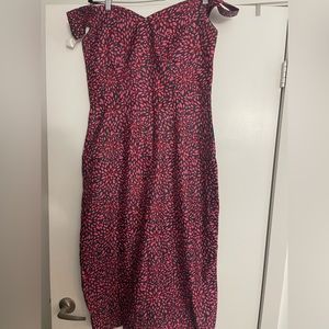 Pink midi dress print bodycon